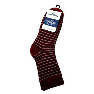 Men's‎ NEO Cozy Cabin Stripe Crew Socks Large 8-12.5 Brown